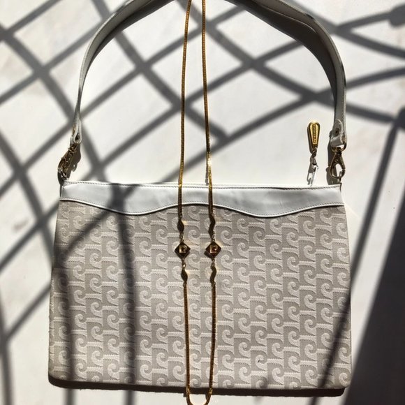 Vintage PIERRE CARDIN Signature Logo Canvas Shoulder Bag - Picture 3 of 5